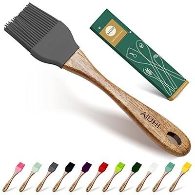 Oil and Butter Brush,Silicone Basting Brush with Wooden Hand