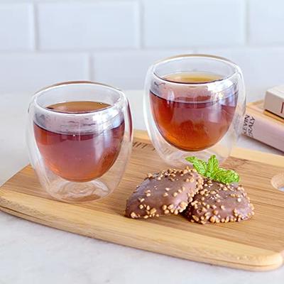 2 Pack Glass Espresso Mugs, Double Wall Thermo Insulated Glass