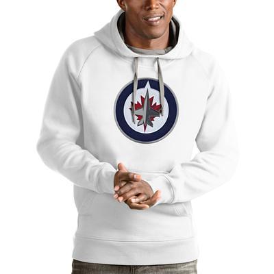 Men's Antigua White Denver Broncos Victory Pullover Hoodie