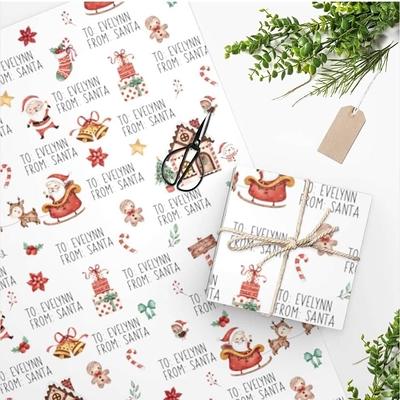 Personalized From Santa Wrapping Paper. Christmas Gift Wrap. Holiday Gift -  Yahoo Shopping