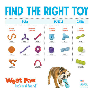 West Paw Jive Dog Toy - Aqua Blue - Small