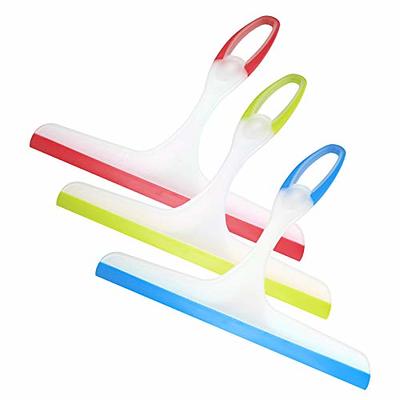 Shower Squeegee for Shower Glass Door, Rubber Squeegee for Bathroom Tile  and Mirror, Plastic Window Cleaner Tool, 2 Pack