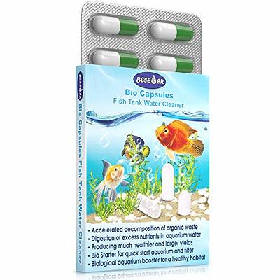 Bio Starter Aquarium Booster Fish Tank Water Cleaner Digester of Excess  nutrients Makes Water Healthy Reduces The Amount of Nitrite and Ammonia  Reduces The Need for Aquarium Cleaning, 10 caps.,1/4 oz 