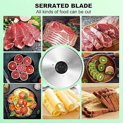 OSTBA Meat Slicer, Electric Deli Food Slicer with Removable Stainless Steel  Blades, Adjustable Thickness Meat Slicer for Home Use, Easy to Clean, Ideal  for Cold Cuts, Cheese, Bread, Fruit - Yahoo Shopping