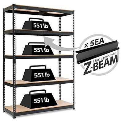 Black - 5 Tier Metal Shelving Unit Storage Racking Shelves Garage Warehouse  Shed