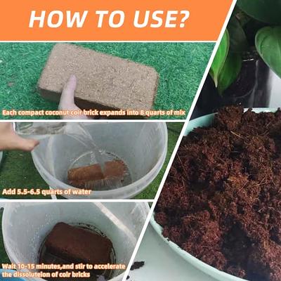 62.1 Gallons Coco Coir Brick for Plants- 27 Pack Coconut Coir