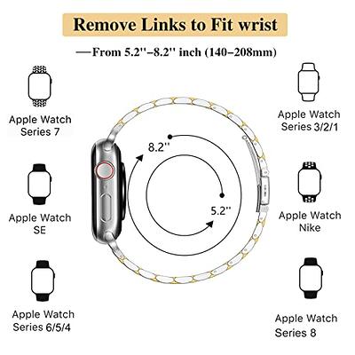 Lelong Slim Watch Band Compatible with Apple Watch Band 38mm 40mm 41mm 42mm 44mm 45mm 49mm Women & Men, Stainless Steel Mesh Loop Magnetic Clasp