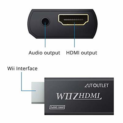 AUTOUTLET Adaptateur Wii HDMI Wii 2 Hdmi 1080P/720P Full HD