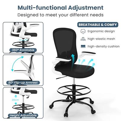 Drafting Chair Tall Office Chair with Flip up Armrests Executive