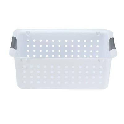 Sterilite Medium Ultra Plastic Storage Organizer Basket White 6 Pack 16248006