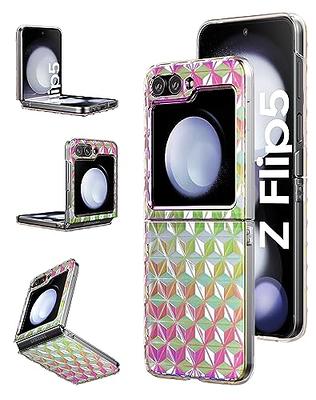 TOPSEM for Samsung Galaxy Z Flip 5 Clear Case with Ring, Slim Thin