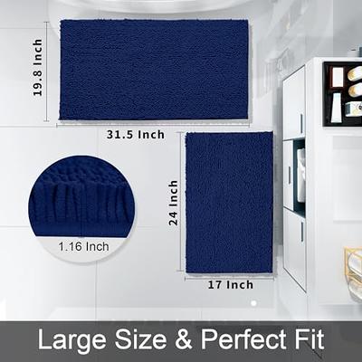 BSICPRO Large Bathroom Rugs, Bath Mat Rug for Bathroom Non Slip 20 x 47  Inches Water Absorbent Chenille Bathroom Runner Rugs Floor Mats Machine