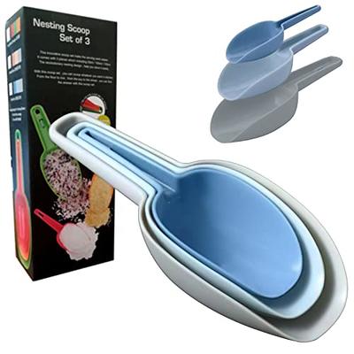 3 in 1Ice Scoop Set,Multi Purpose Plastic kitchen scoops canisters