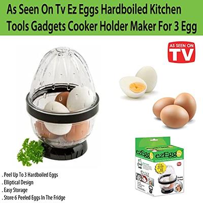 EZ EGGS Hard Boiled Egg Peeler, 3 Egg Capacity – Handheld