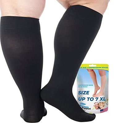 ABSOLUTE SUPPORT Plus Size Opaque Compression Socks for Women and