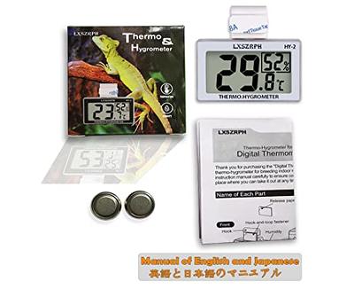 AQUANEAT 2 Pack Aquarium Thermometer, Reptile Thermometer, Fish Tank  Thermometer, Digital Thermometer, Terrarium Water Temperature Test, with  Large LCD Display