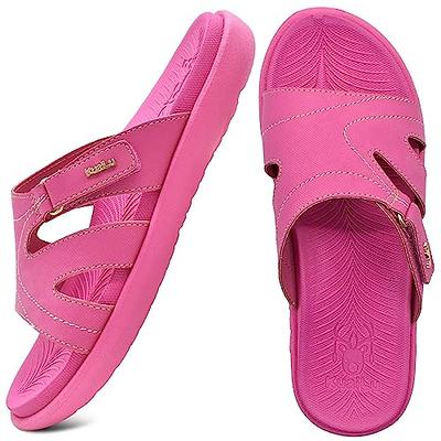  KUAILU Womens Fashion Orthotic Slides Ladies Lightweight  Athletic Yoga Mat Sandals Slip On Thick Cushion Slippers Sandals