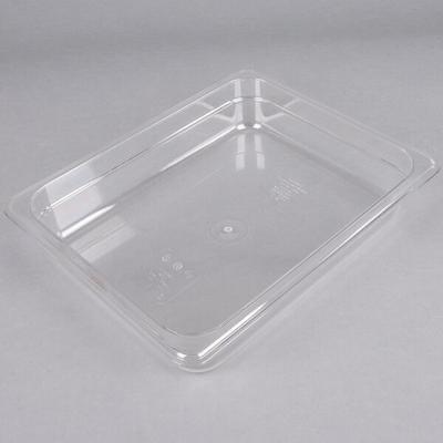 Vigor 1/9 Size 4 Deep Clear Polycarbonate Food Pan with Secure Sealing  Cover - 3/Pack