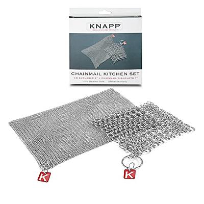 Cast Iron Chainmail Scrubber 316L Stainless Steel Rectangle Chain