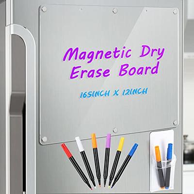 Acrylic Magnetic Dry Erase Board for Fridge, 16.5x12 Inch Clear