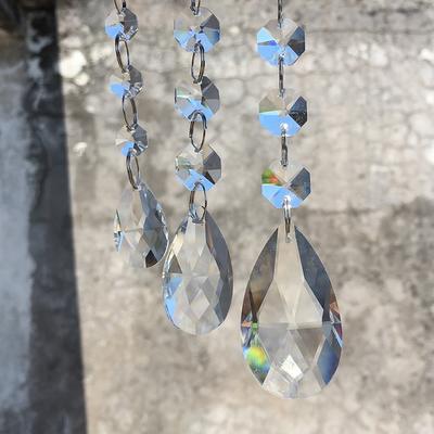 Hanging Crystal Suncatcher Life Tree Stone Beads Prism Pendant Window Decor