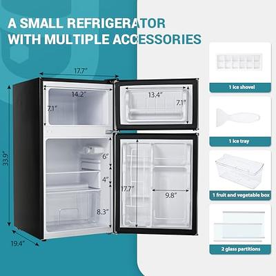 EUHOMY Mini Fridge with Freezer, 3.2 Cu.Ft Compact Refrigerator with  freezer, 2 Door Mini Fridge with freezer, Upright for Dorm, Bedroom,  Office, Apartment- Food Storage or Drink Beer, Black - Yahoo Shopping
