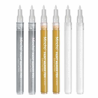 Flymax white paint pen, 6 pack 0.7mm acrylic white permanent