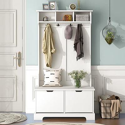 Coat Rack Shoe Rack Entryway Hall Trees Hanging and Storage