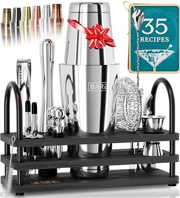 NutriChef Mixology Bartender Cocktail Shaker Set 15 & 30 oz Stainless Steel Mix  Drink Shaker Kit 