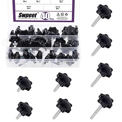 Swpeet 40Pcs M6 x 11/15/20/25/30/35/40/50mm 8 Sizes Hex Shaped Male Thread  Metal Clamping Hand Hexagon Star Knobs Assortment Kit, Clamping Screw  Plastic Screw-On Handle Knob Quick Removal - Yahoo Shopping