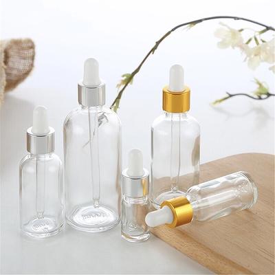 Flat square clear essential oil dropper bottle