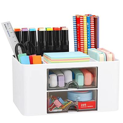 GGIANTGO Desk Organizer with 2 Drawer, Pencil Pen Holder for Desk, Desk Supplies  Organizer for Office Home Art Supplies - Yahoo Shopping