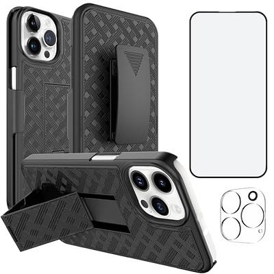 TASHHAR for iPhone 15 Pro Max Case with Screen and Lens Protector and Belt  Clip Holster Military Grade Heavy Duty 3 in 1 Shockproof Armor iPhone 15