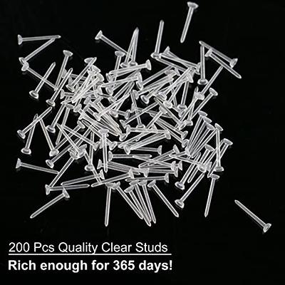 200 Pcs Plastic Earrings Posts for Sports Clear Plastic Earrings Studs for  Sensitive Ears Surgery DIY Supplies 