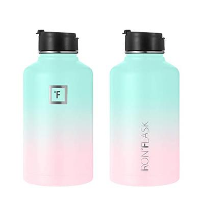 Iron Flask Sports Water Bottle, 3 Lids (Straw Lid), Thermo Mug Bubble Gum  24 Oz