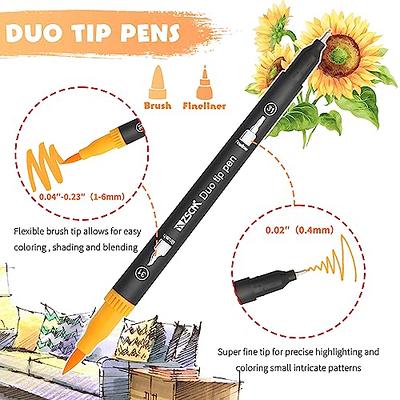 Shuttle Art Fineliner Pens, 100 Colors 0.4mm Fineliner Color Pen Set Fine  Line Drawing Pen Fine Point Markers Perfect for Adult Coloring Books  Drawing