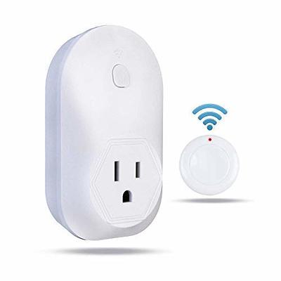 BN-LINK Mini Wireless Remote Control Outlet Switch Power Plug in for Household Appliances Wireless Remote Light Switch LED Light Bulbs White (1