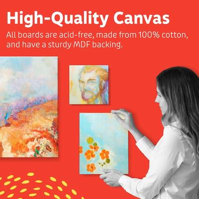 PHOENIX Black Canvas Boards for Painting - 12x12 Inch, 6 Pack - Square  Canvases Gesso Primed Cotton Acid Free, Blank Flat Canvas Panel for  Acrylic