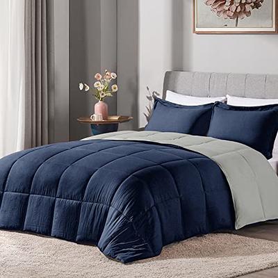 Utopia Bedding Queen Comforter Set with 2 Pillow Shams - Bedding Comforter  Sets - Down Alternative Navy Comforter - Soft and Comfortable - Machine