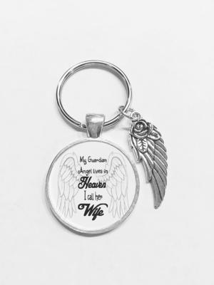 BROTHER My Guardian Angel In Heaven Key Ring Purse Charm Memorial Sympathy Gift