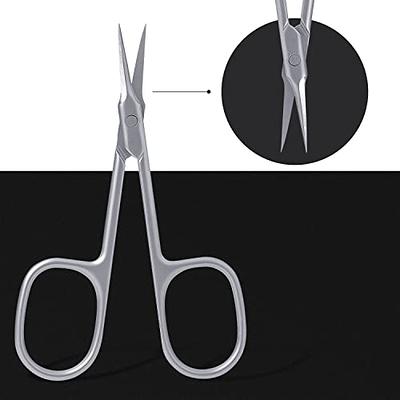 BYKIKIO Small Grooming Scissors 2PCS Professional Stainless Steel Trimming  Scissors for Men Women Curved and Rounded Facial Hair Scissors for Eyebrow  Nose Hair Mustache Beard Eyelashes and Ear Hair - Yahoo Shopping