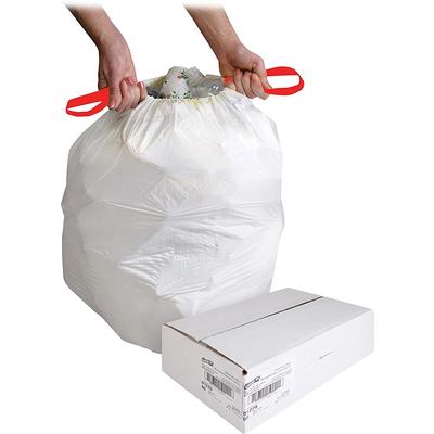 Plasticplace 1.6-Gallons White Plastic Kitchen Drawstring Trash