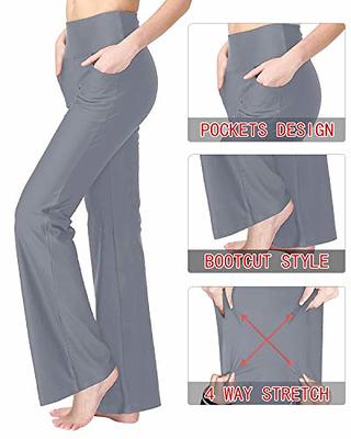 Safort Women Straight Leg Yoga Dress Pants Stretch with Pockets for Work  Regular Tall 28/30/32/34