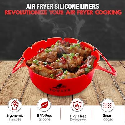 WAVELU 3 Pack Air Fryer Silicone Liners Pot for 3 to 5 QT | Air Fryer  Silicone Basket Bowl | Replacement of Flammable Parchment Paper | Food Safe