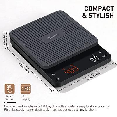 Coffee Scale, Espresso Scale,Weigh Digital Coffee Scale with Timer,  2kg/0.1g High Precision Pour Over Hand Drip Scale Weighing Instrument Auto