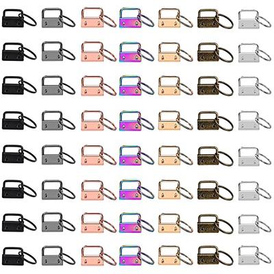 Paxcoo 50Pcs Keychain Bulk with Key Chain Swivel Hook D Rings and Slide  Buckles for Handbag Purse Hardware Craft (1 Inch)