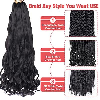 Xtrend 8 Packs French Curly Braiding Hair 22 Inch Pre Stretched Bouncy  Loose Wavy Braiding Hair Hair Yaki Texture Synthetic Box Braids Braiding  Hair