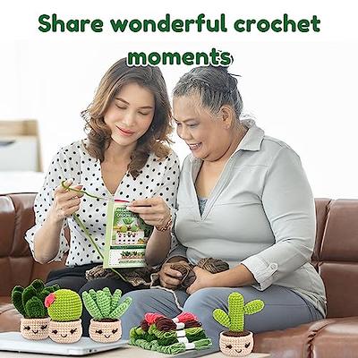 Crochet Kit for Beginners - 4Pcs Succulents, Beginner Crochet Starter Kit  for Complete Beginners Adults, Crocheting Knitting Kit with Step-by-Step  Video Tutorials