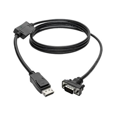 onn. 6' Display Port to Display Port Cable, Black