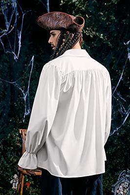 Men's Pirate Shirt Vampire Renaissance Victorian Gothic Ruffle Shirt  Medieval Halloween Costume Tops